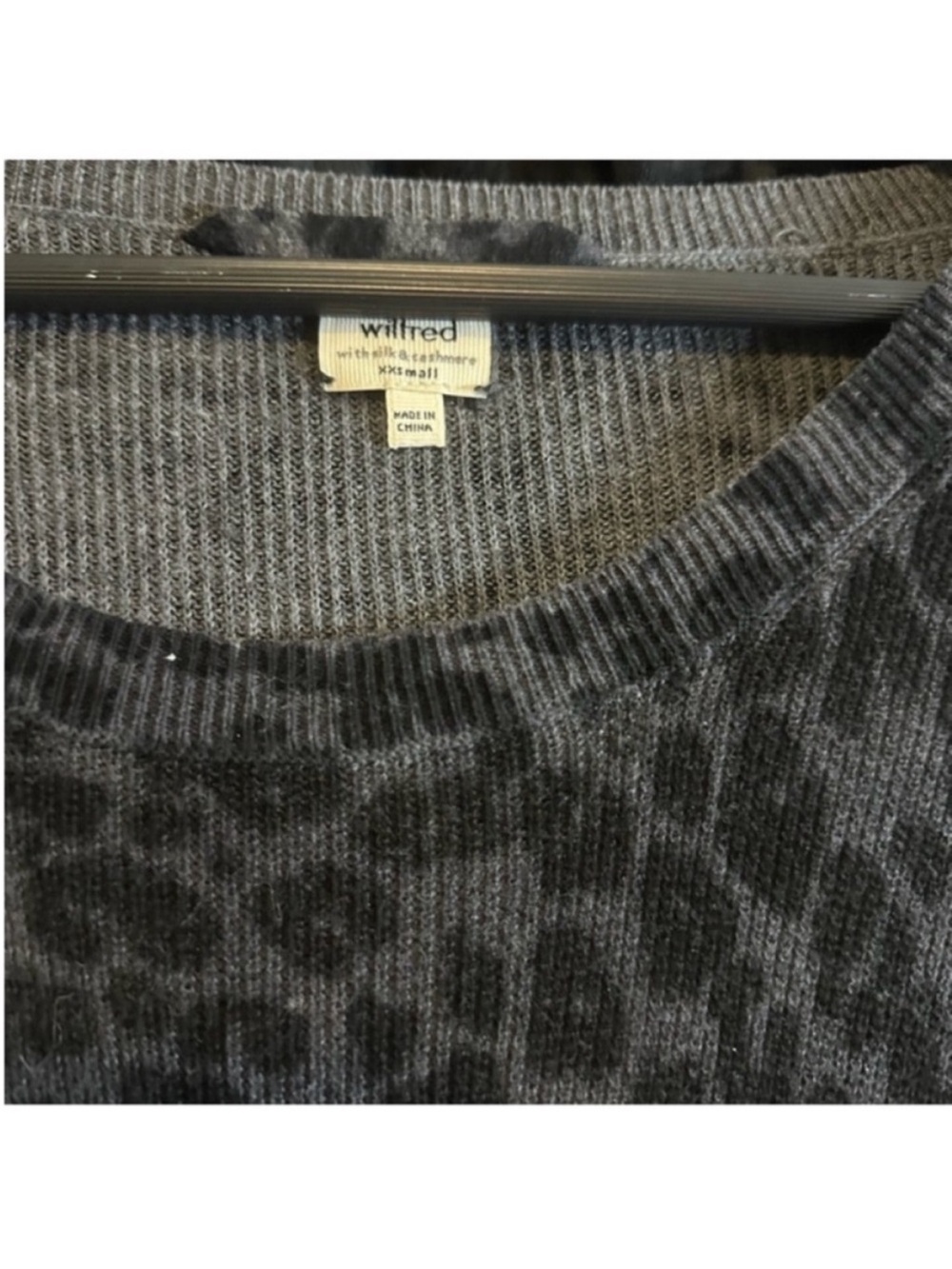 Wilfred Gray Leopard-Print Crewneck Sweater - Picture 2 of 3